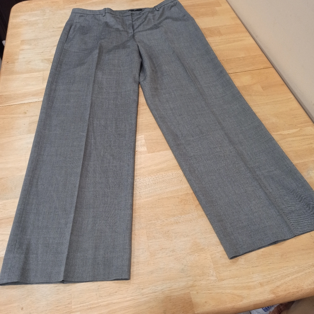 BOSS HUGO BOSS Pants Womens Size 10 Gray Wool Straight  Zip Up  Lightweight
